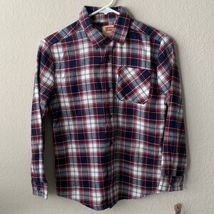 Levi’s Kid Boy Plaid Shirt Button Long Sleeve Size M